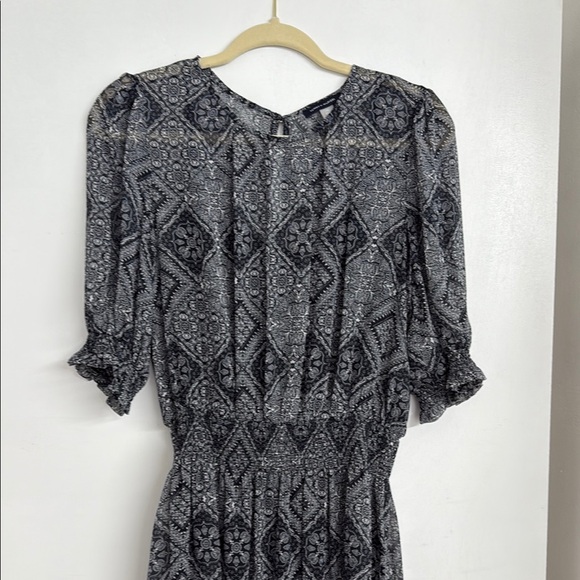 Tommy Hilfiger Black and Gray Bishop Sleeve Sundress - Picture 2 of 5